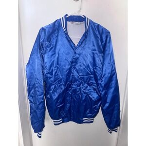Cardinal Activewear Satin Varsity‎ Bomber Jacket Blue One Elite Small Snap Front